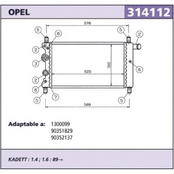 Radiador refrigeracion Opel Kadett